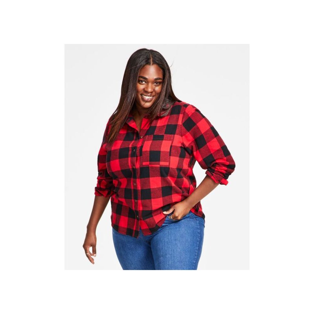 Style & Co Plus Size Buffalo Plaid Shirt
